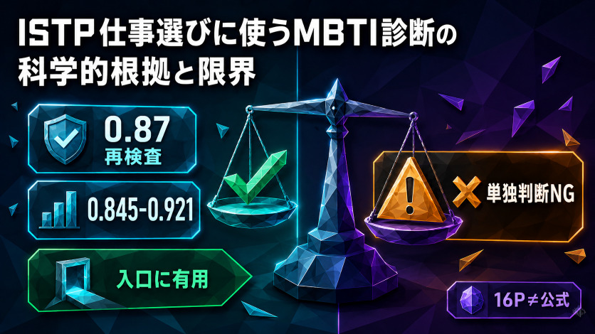 ISTP仕事選びに使うMBTI診断の科学的根拠と限界