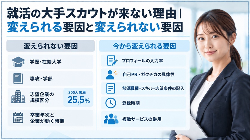 05-就活の大手スカウトが来ない理由|変えられる要因と変えられない要因