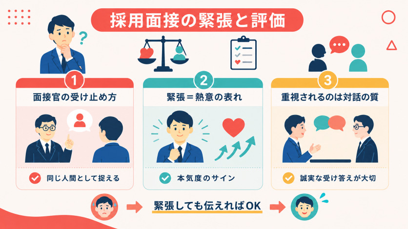 採用面接の緊張は評価に影響する?心構えと採用担当者の見方