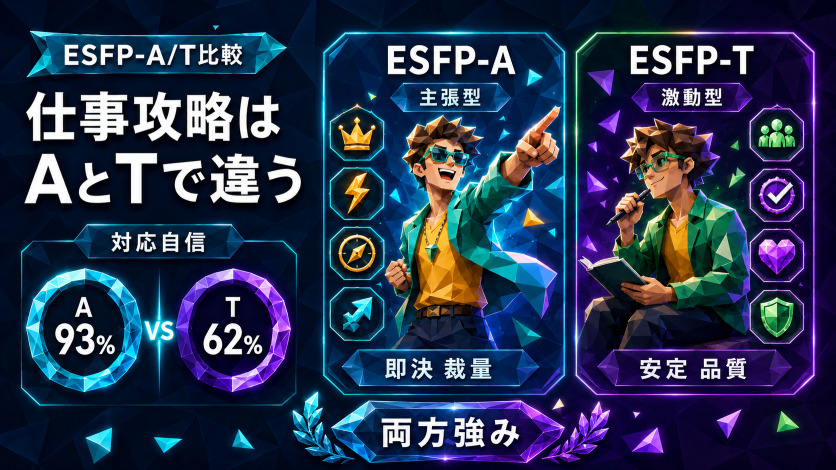 ESFP-AとESFP-Tの仕事への影響と攻略カード早見表
