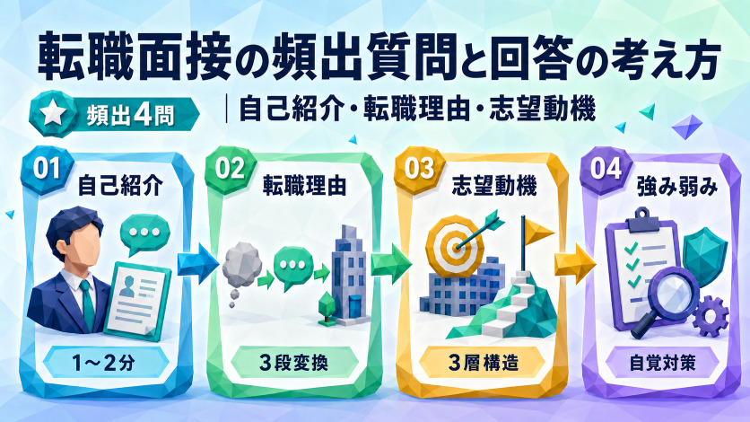 転職面接の頻出質問と回答の考え方｜自己紹介・転職理由・志望動機