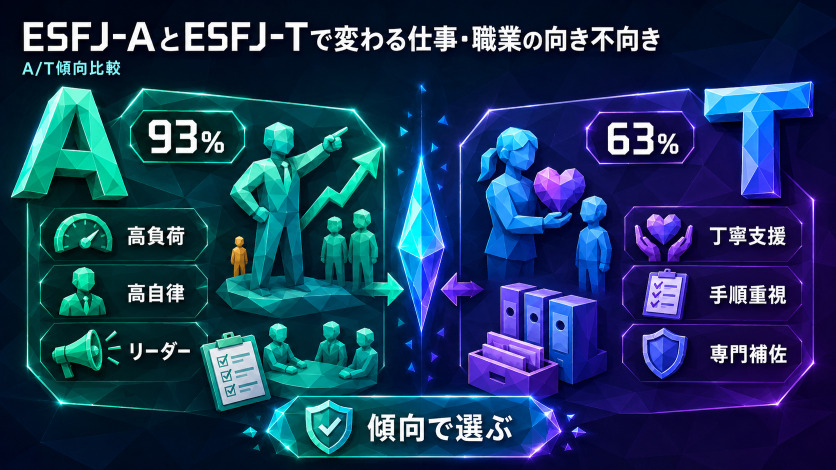 ESFJ-AとESFJ-Tで変わる仕事・職業の向き不向き