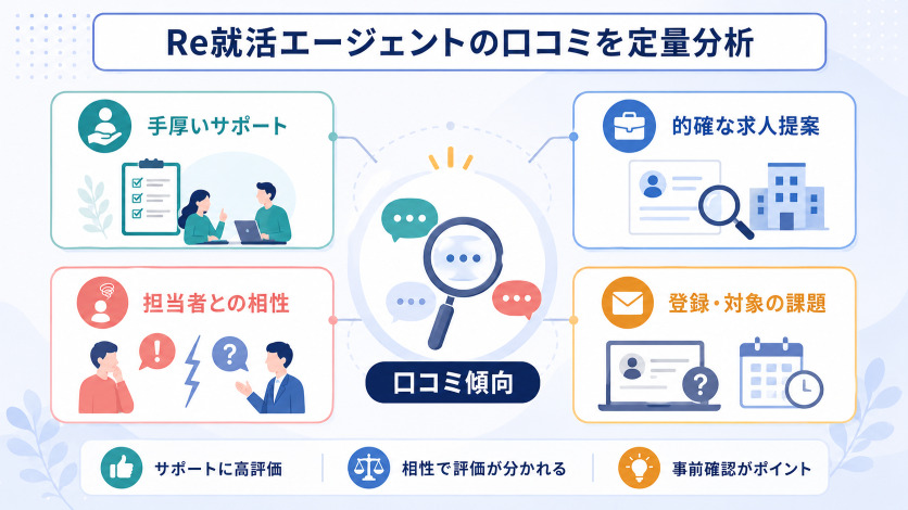 Re就活エージェントの口コミを定量分析【当サイト調べ24件】