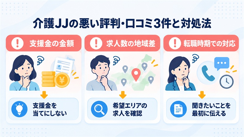 06-介護JJの悪い評判・口コミ3件と対処法