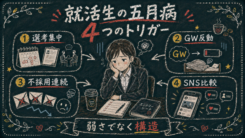 就活生に五月病が起きやすい4つのトリガーを知る