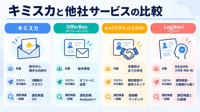 10-キミスカと他社サービスの比較