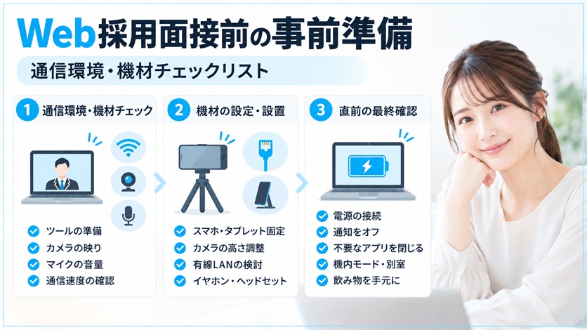 03-Web採用面接前の事前準備|通信環境・機材チェックリスト
