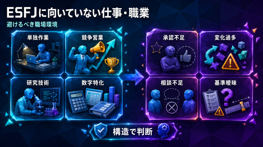 ESFJに向いていない仕事・職業と避けるべき職場環境