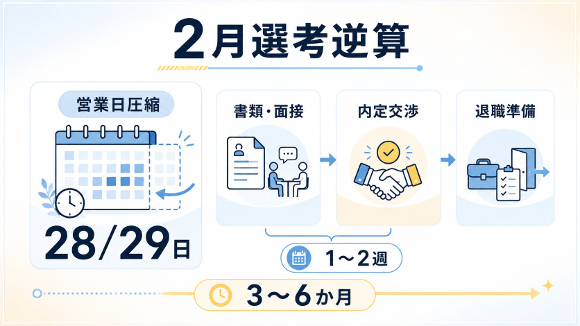 2月転職はなぜ忙しい？営業日数から逆算する選考日数早見表