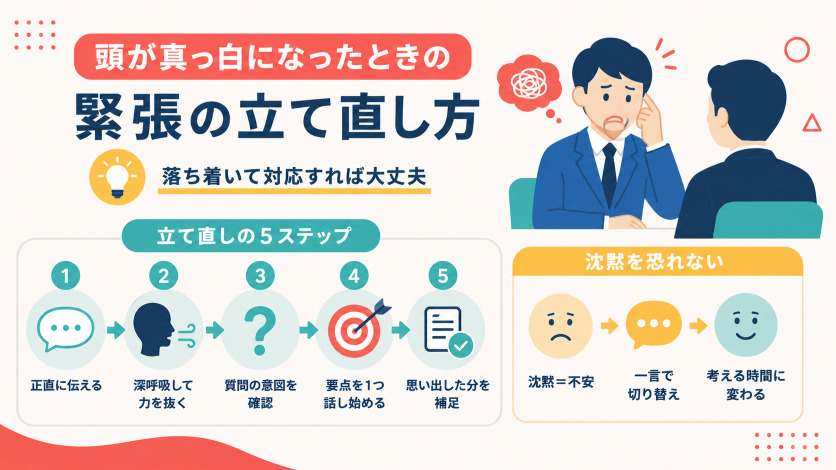 採用面接で頭が真っ白になったときの緊張の立て直し方