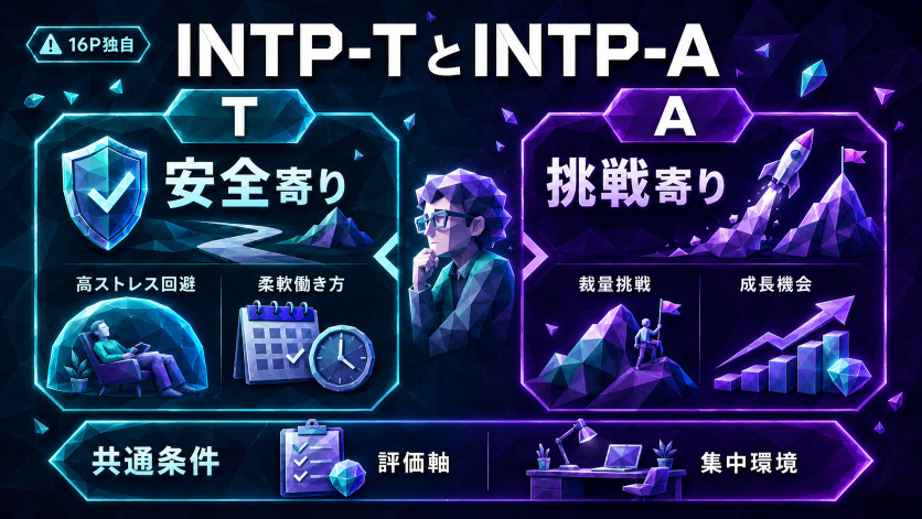INTP-TとINTP-Aで変わる仕事の向き不向き|16Personalities区分の活用法