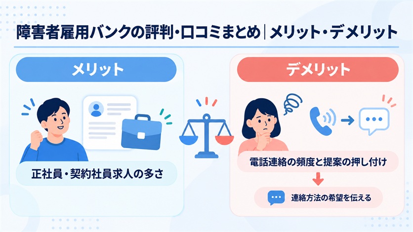 03_障害者雇用バンクの評判・口コミまとめ|メリット・デメリット