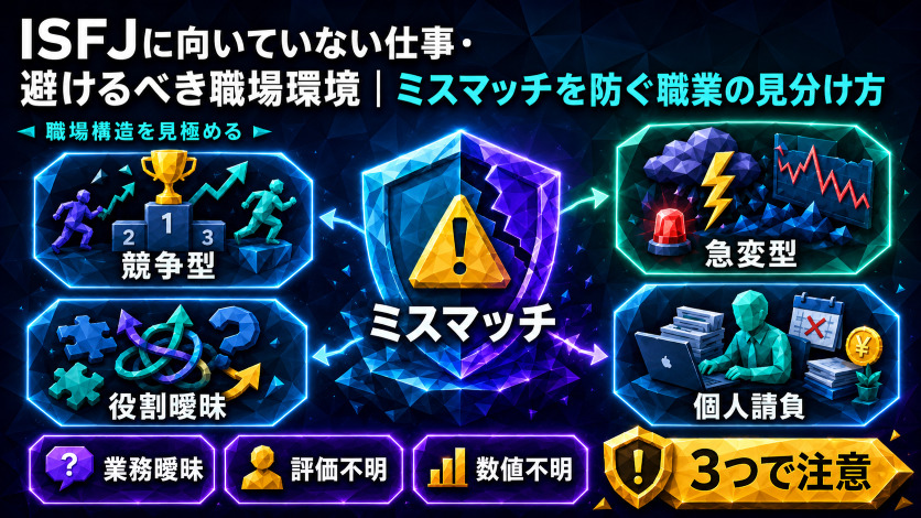 ISFJに向いていない仕事・避けるべき職場環境|ミスマッチを防ぐ職業の見分け方