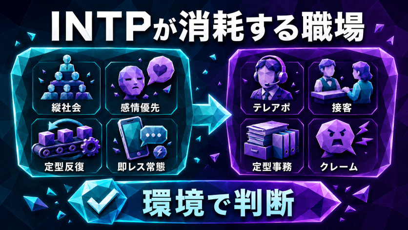 INTPに向いていない仕事・職業と苦手な職場環境