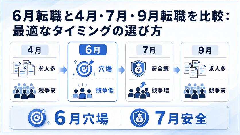 6月転職と4月・7月・9月転職を比較：最適なタイミングの選び方
