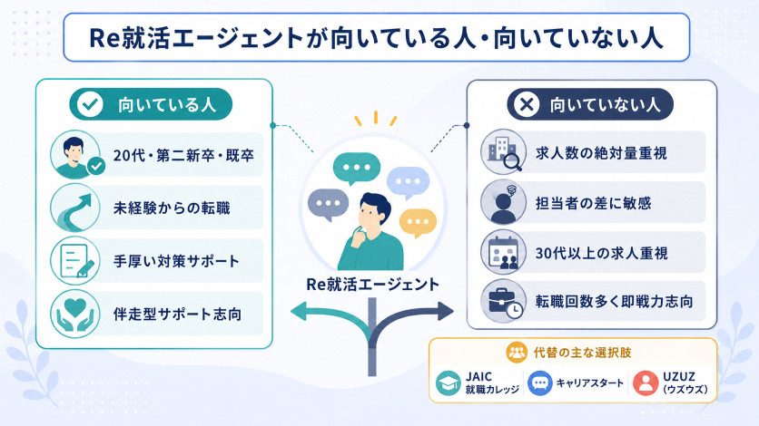 Re就活エージェントが向いている人・向いていない人