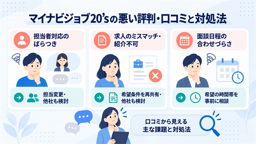 06-マイナビジョブ20'sの悪い評判・口コミ5件と対処法