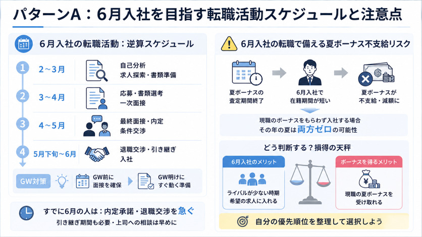 パターンA：6月入社を目指す転職活動スケジュールと注意点