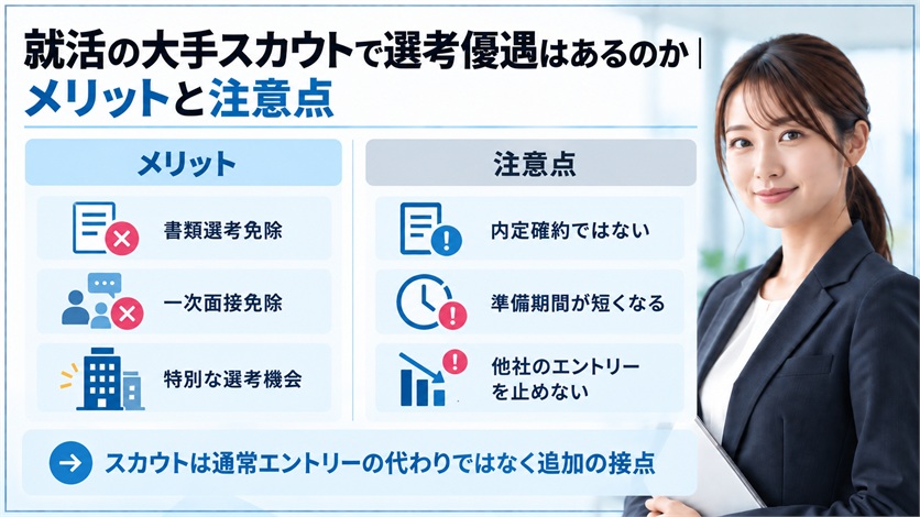 06-就活の大手スカウトで選考優遇はあるのか|メリットと注意点