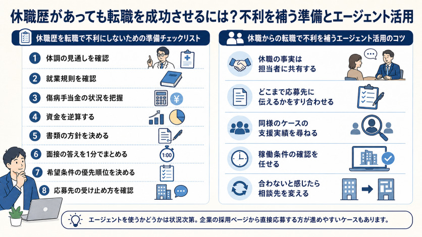 休職歴があっても転職を成功させるには？不利を補う準備とエージェント活用