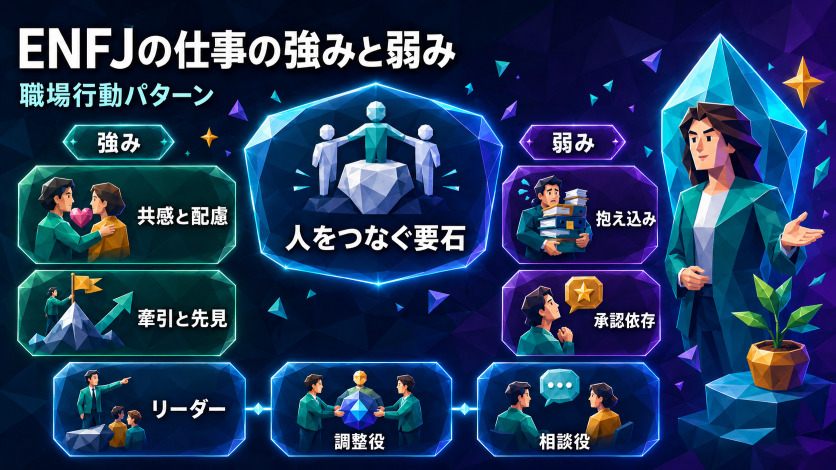 ENFJの仕事における強みと弱み|職場での行動パターンを理解する