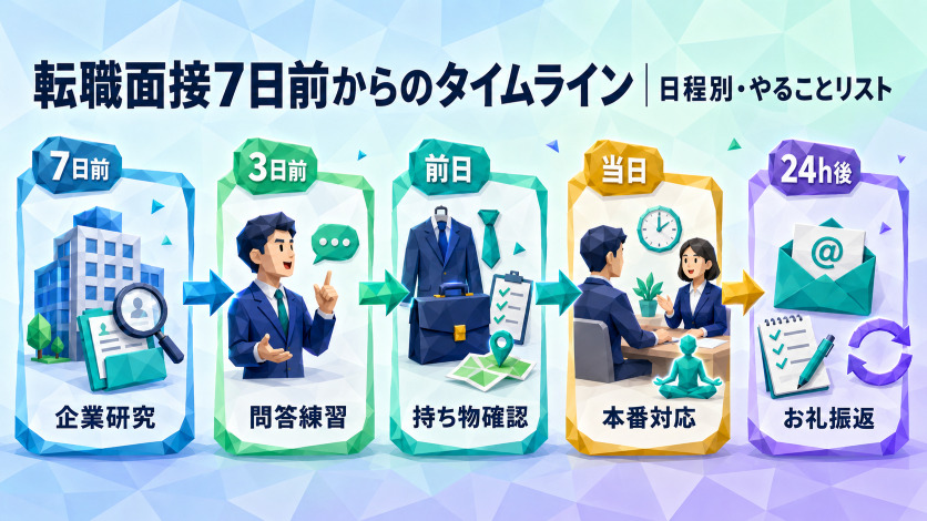 転職面接7日前からのタイムライン｜日程別・やることリスト