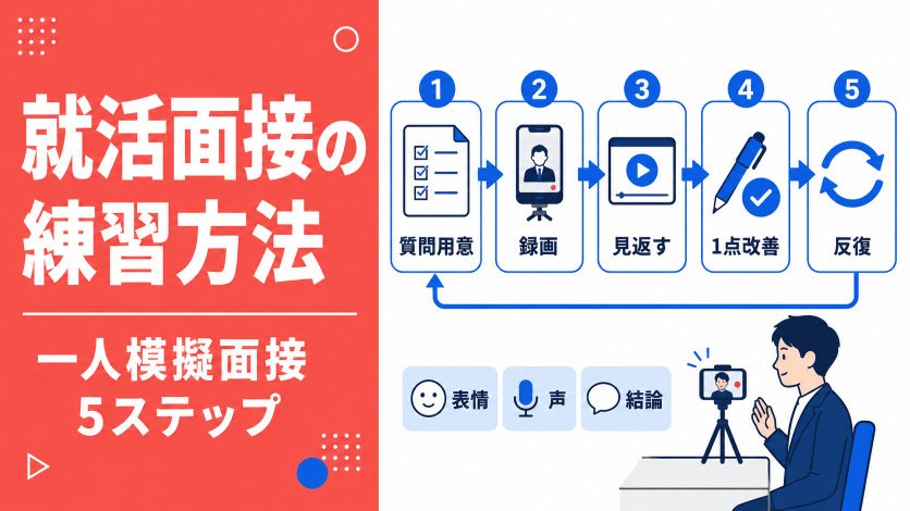 就活面接の練習方法｜一人でできる模擬面接の手順と効果的なやり方