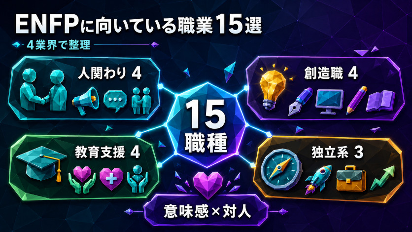 ENFPに向いている職業リスト15選｜業界別の仕事と働き方