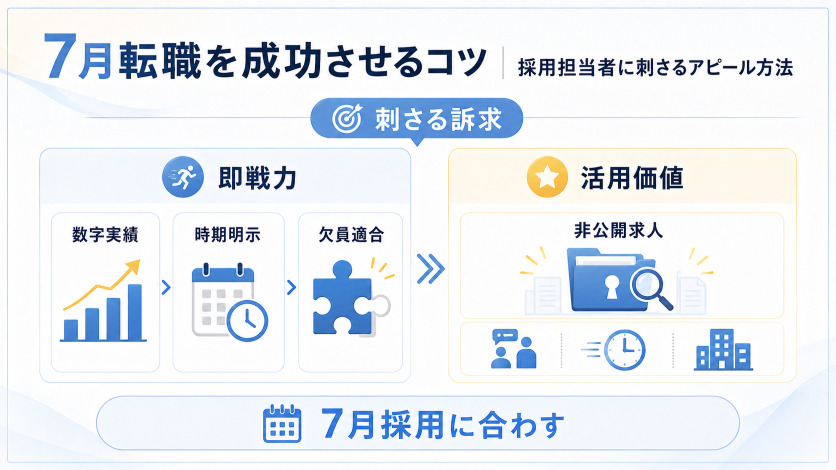 7月転職を成功させるコツ|採用担当者に刺さるアピール方法