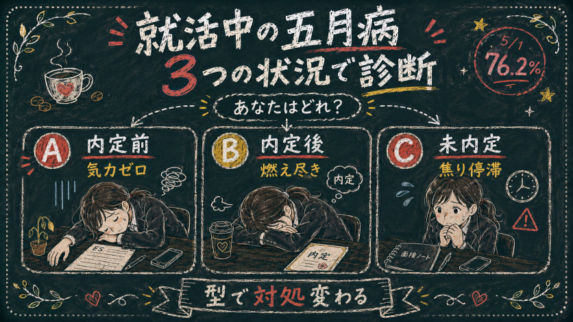 就活中の五月病、あなたはどのパターン？3つの状況で診断する