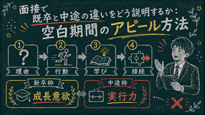 面接で既卒と中途の違いをどう説明するか:空白期間のアピール方法