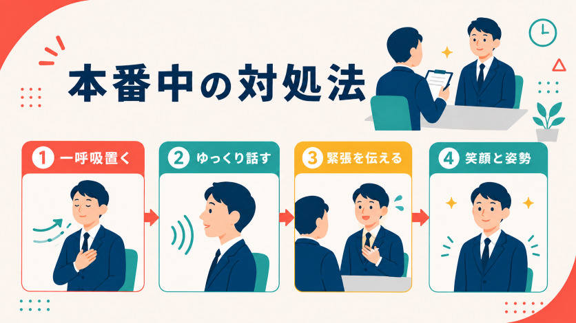 採用面接本番中にできる緊張対処法