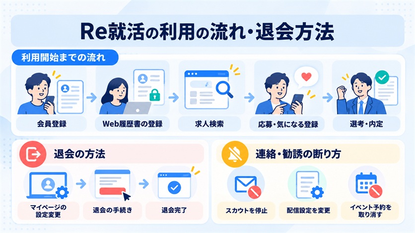 09-Re就活の利用の流れ・退会方法