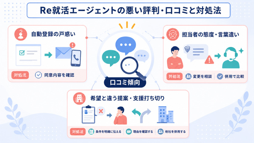 Re就活エージェントの悪い評判・口コミ6件と対処法