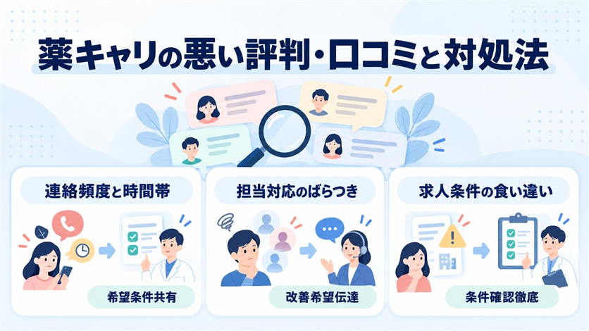 06-薬キャリの悪い評判・口コミ5件と対処法