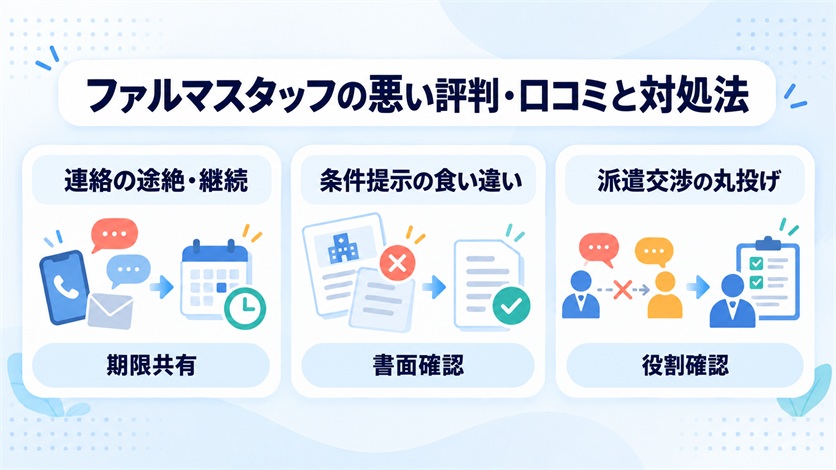 06-ファルマスタッフの悪い評判・口コミ5件と対処法