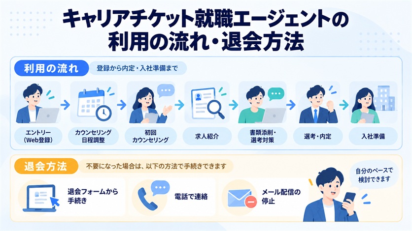 09-キャリアチケット就職エージェントの利用の流れ・退会方法