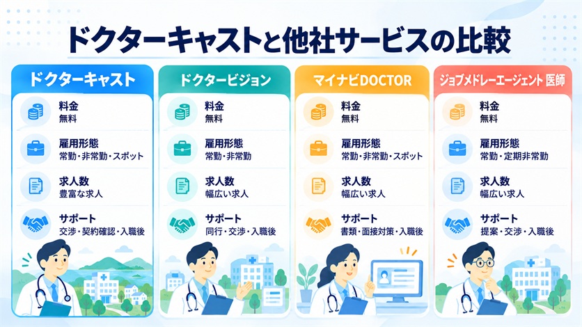 10-ドクターキャストと他社サービスの比較