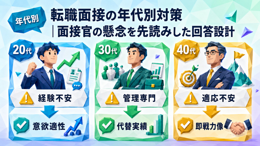転職面接の年代別対策｜面接官の懸念を先読みした回答設計