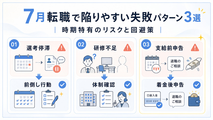 7月転職で陥りやすい失敗パターン3選|時期特有のリスクと回避策