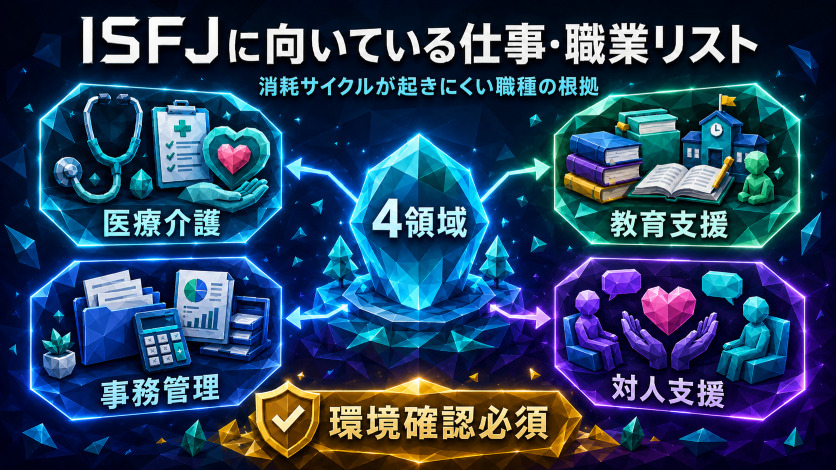 ISFJに向いている仕事・職業リスト|消耗サイクルが起きにくい職種の根拠