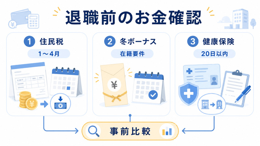 2月転職で確認すべきお金の話｜住民税・冬ボーナス・健康保険