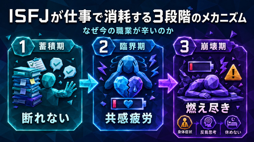 ISFJが仕事で消耗する3段階のメカニズム|なぜ今の職業が辛いのか
