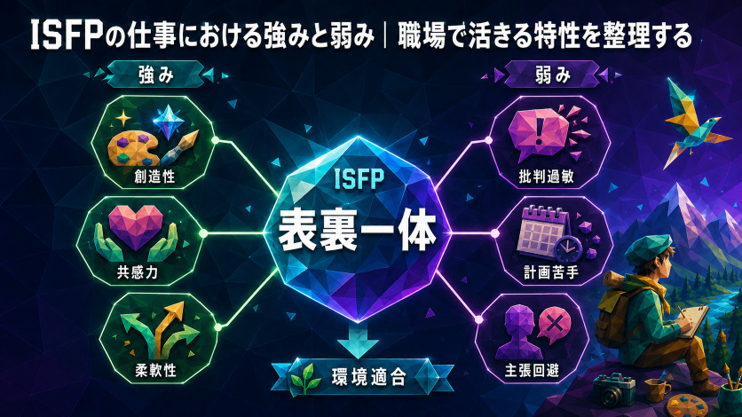 ISFPの仕事における強みと弱み｜職場で活きる特性を整理する