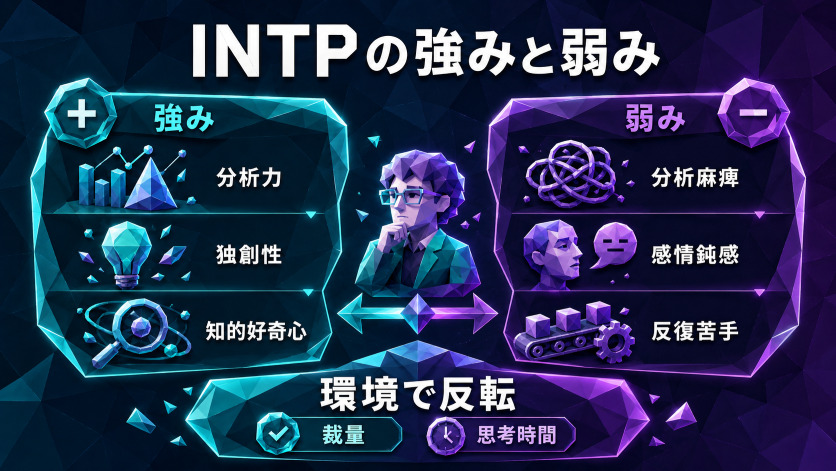INTPの仕事での強みと弱み|「論理学者型」が職場で発揮するものと消耗するもの