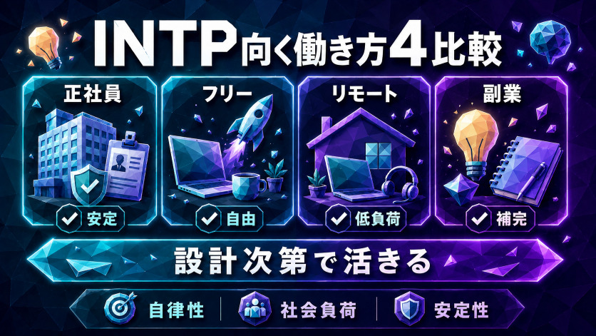 INTPの仕事における働き方の選択|正社員・フリーランス・リモート・副業の向き不向き