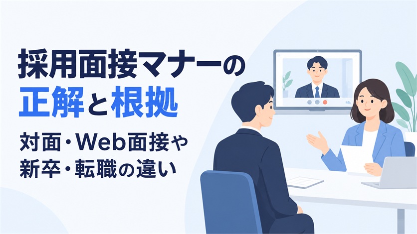 01-採用面接マナーの正解と根拠|対面・Web面接や新卒・転職の違いを解説