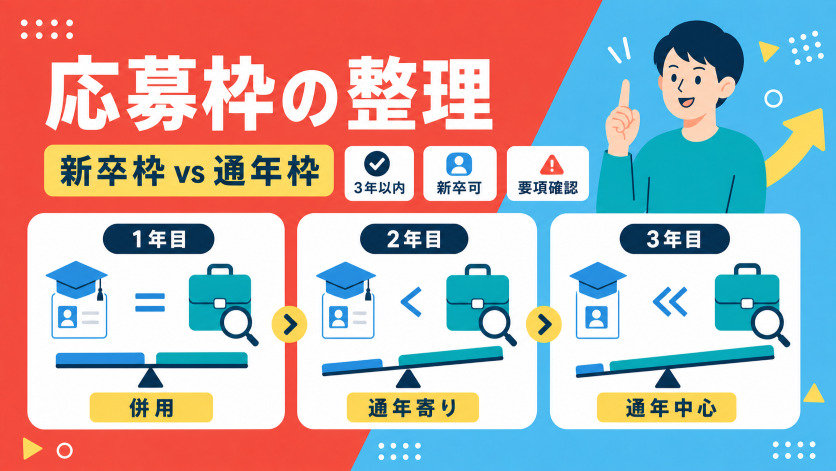 ゴールデンウィーク明けの既卒就活で応募できる枠の整理：新卒枠 vs 既卒・通年採用枠