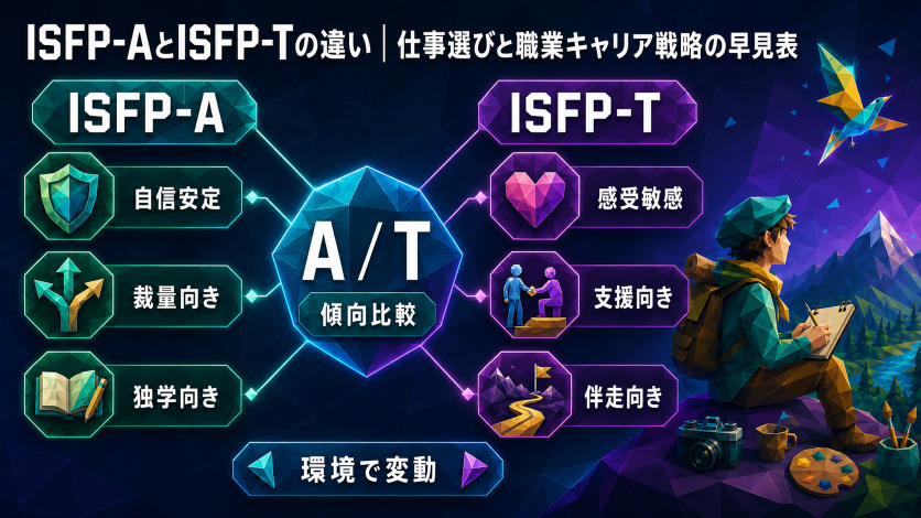 ISFP-AとISFP-Tの違い｜仕事選びと職業キャリア戦略の早見表