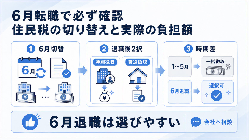 6月転職で必ず確認：住民税の切り替えと実際の負担額